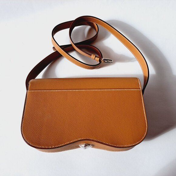 NEW Hermès Gold Della Cavalleria Elan Epsom Calfskin Bag Silver Hardware, 2024 - Picture 6 of 16
